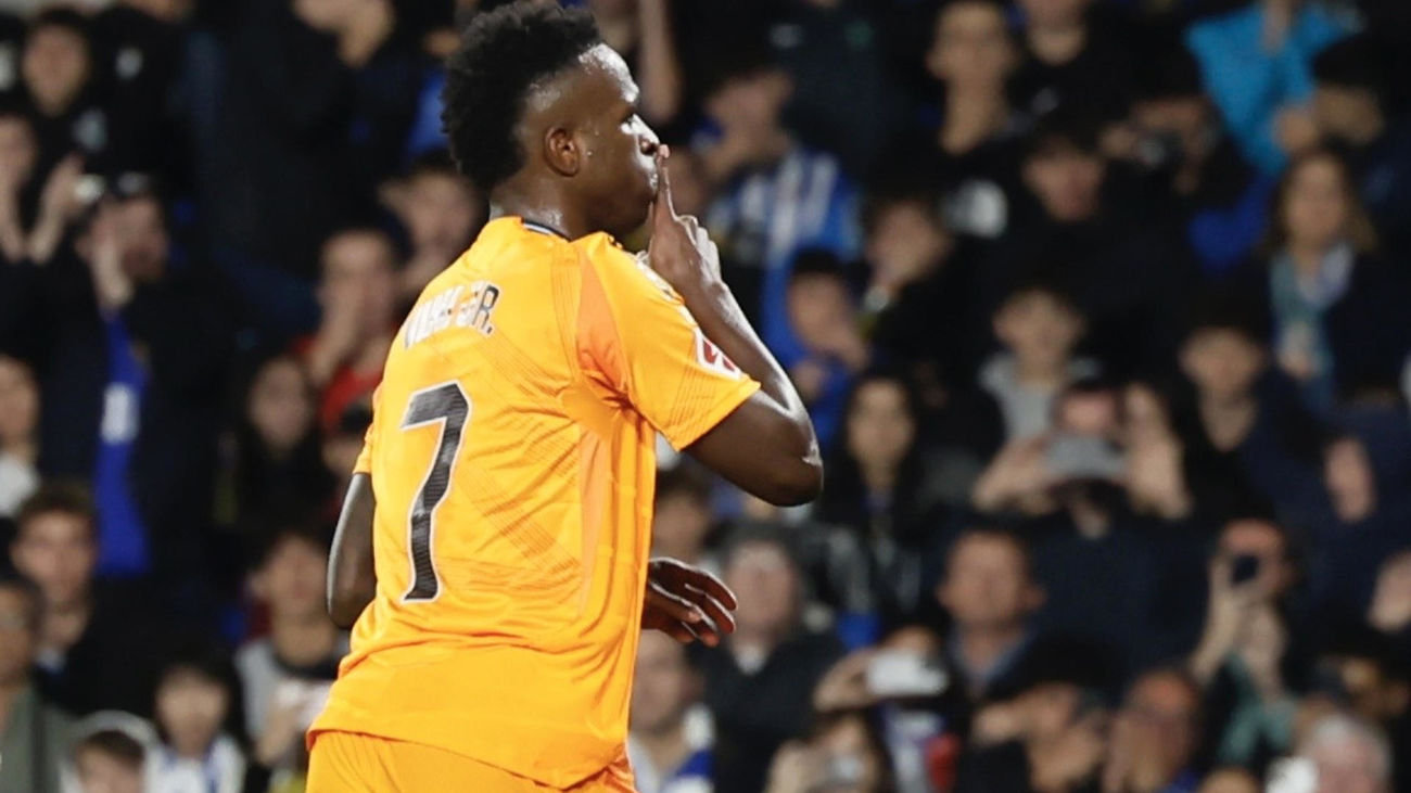 Vinicius celebra su gol a la Real Sociedad