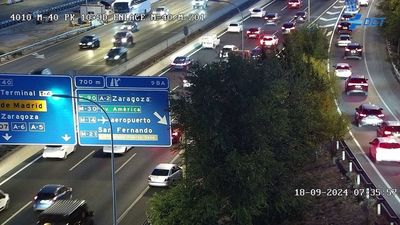 Retenciones en la M-40 en Coslada por un accidente