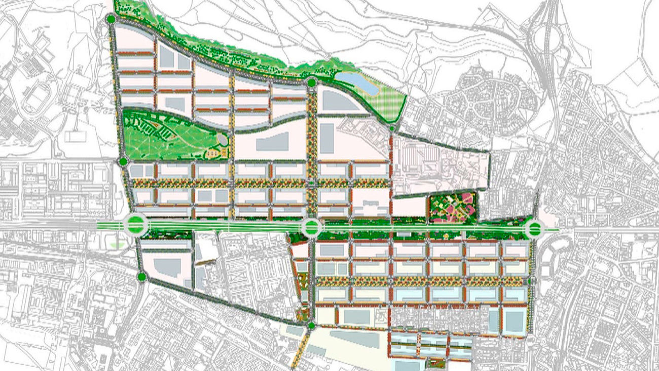 Plano del desarrollo urbanístico de la Operación Campamento