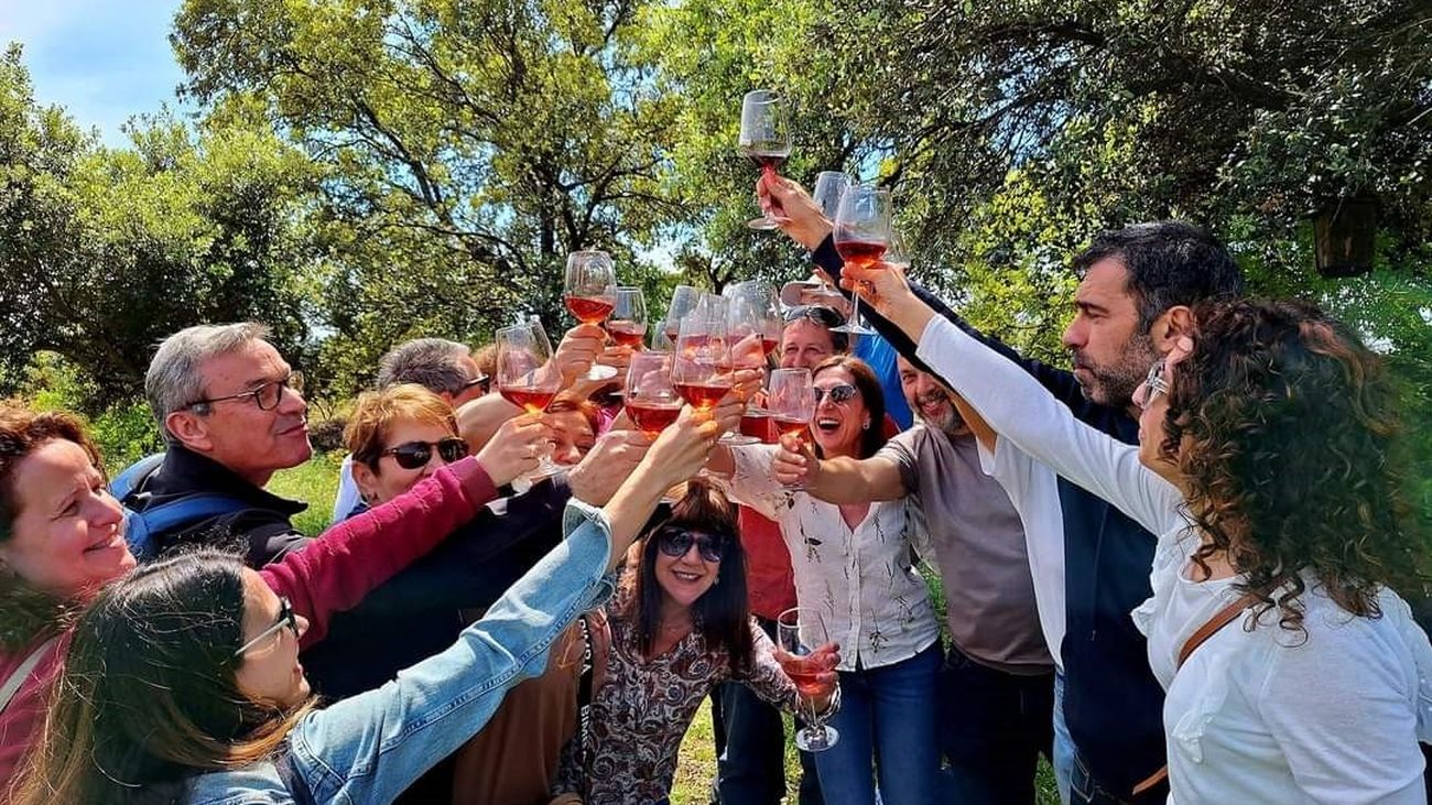 Participantes en una cata, en la Bodega San Esteban de Cenicientos