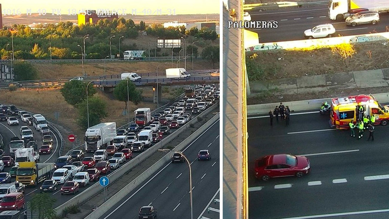 Accidente en la M-40 en Vallecas