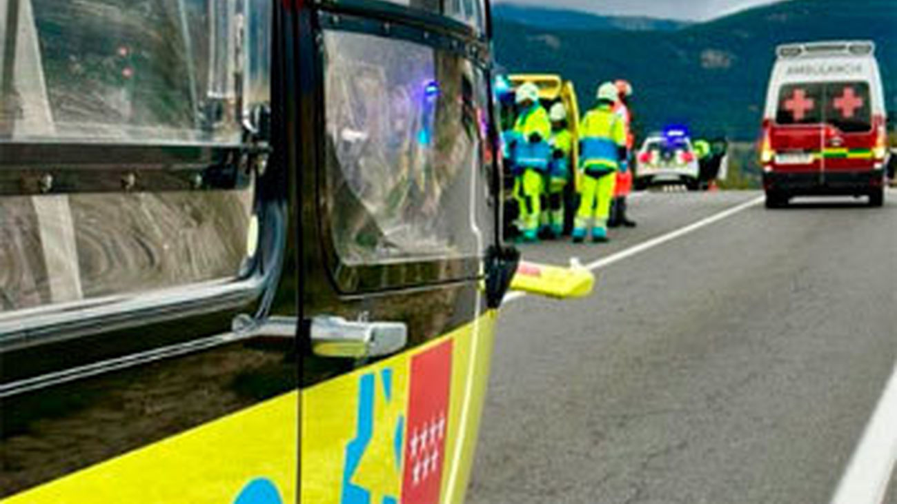 Un motorista grave tras colisionar con un turismo en Navacerrada