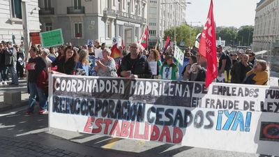 Una protesta en Madrid pide atajar la temporalidad en el empleo público: "El Gobierno no estabiliza personas"