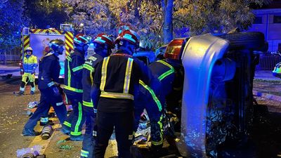 Heridos tres jóvenes tras volcar el coche en el que viajaban en Leganés