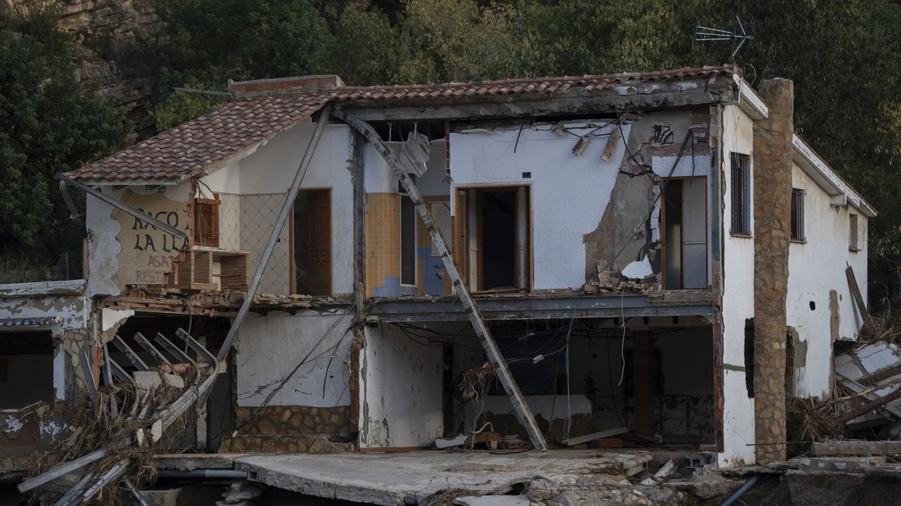 Una casa destruida por el paso de la DANA en Sot de Chera, Valencia