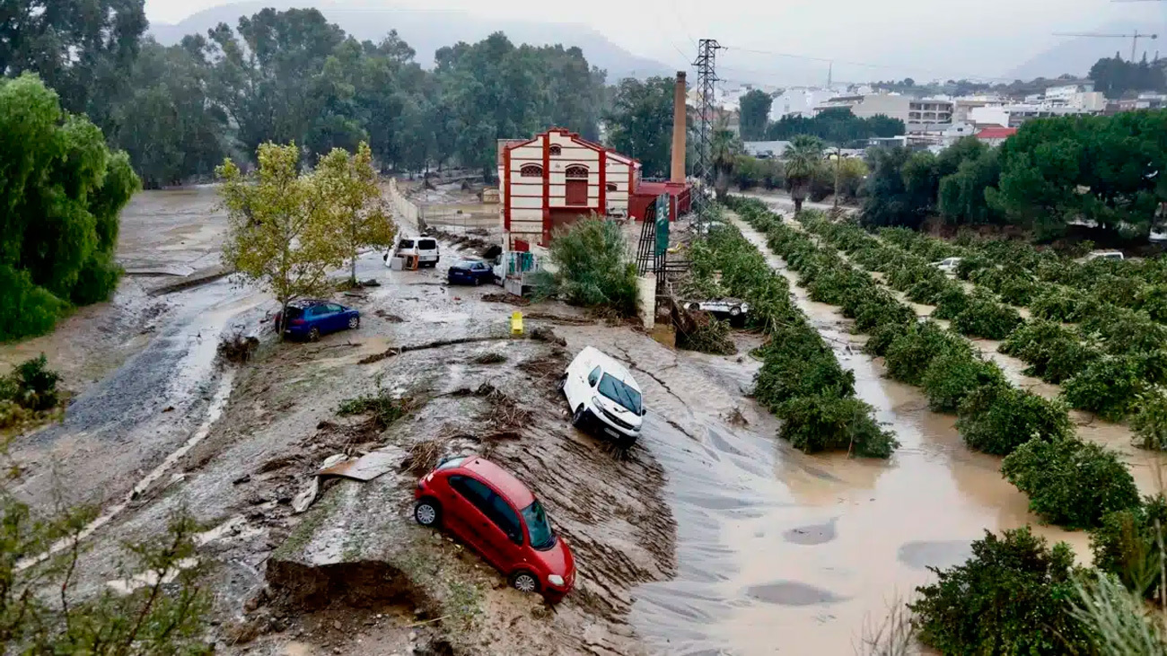 Paso de la DANA por Málaga, con terrenos anegados