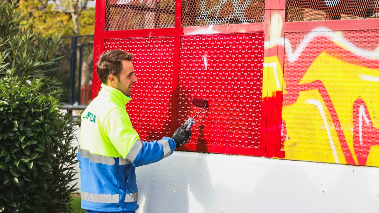 Limpieza de grafitis en Móstoles