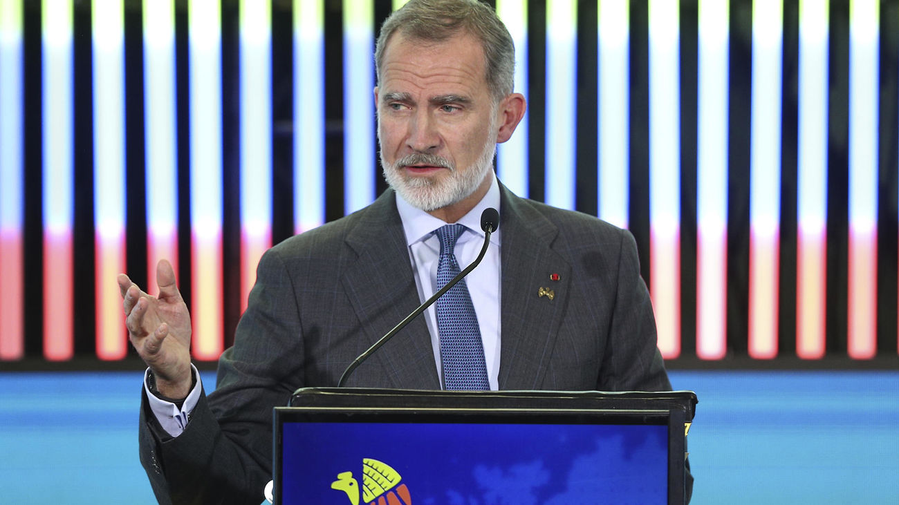 El rey Felipe VI habla en la XXIX Cumbre Iberoamericana de Jefes de Estado y de Gobierno, en Cuenca (Ecuador)