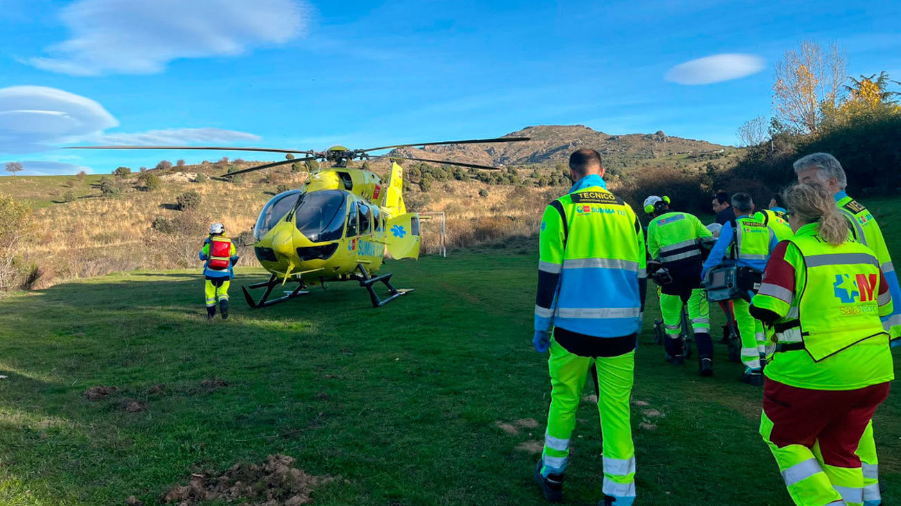 Evacuado en helicóptero por el SUMMA 112