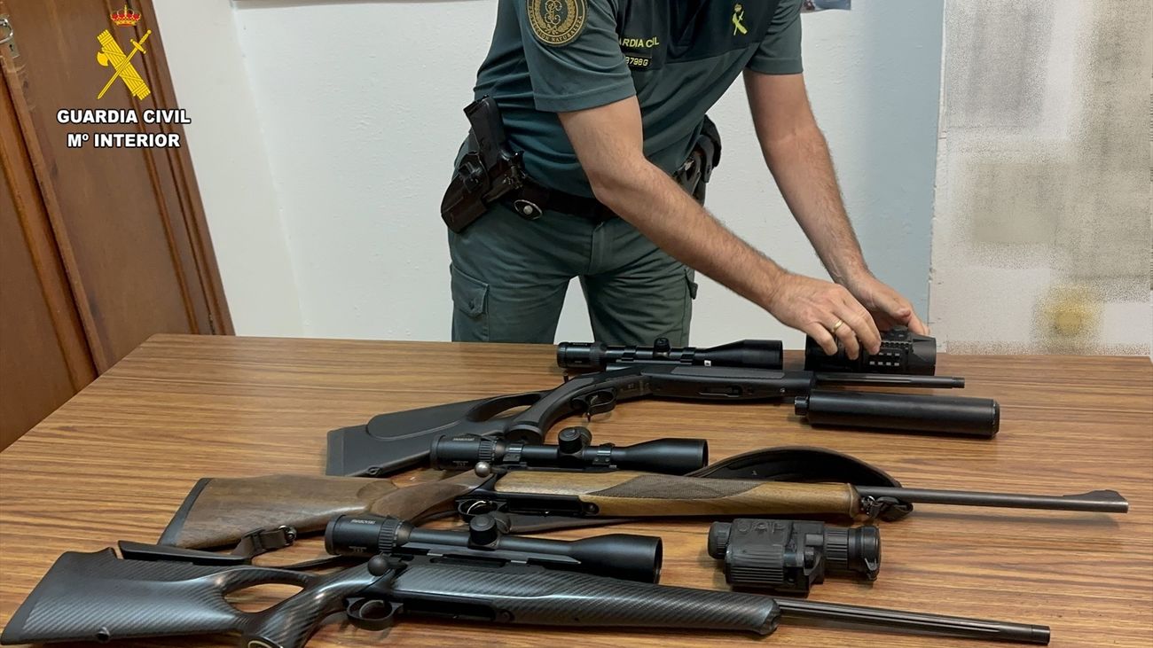 Armas intervenidas por la Guardia Civil