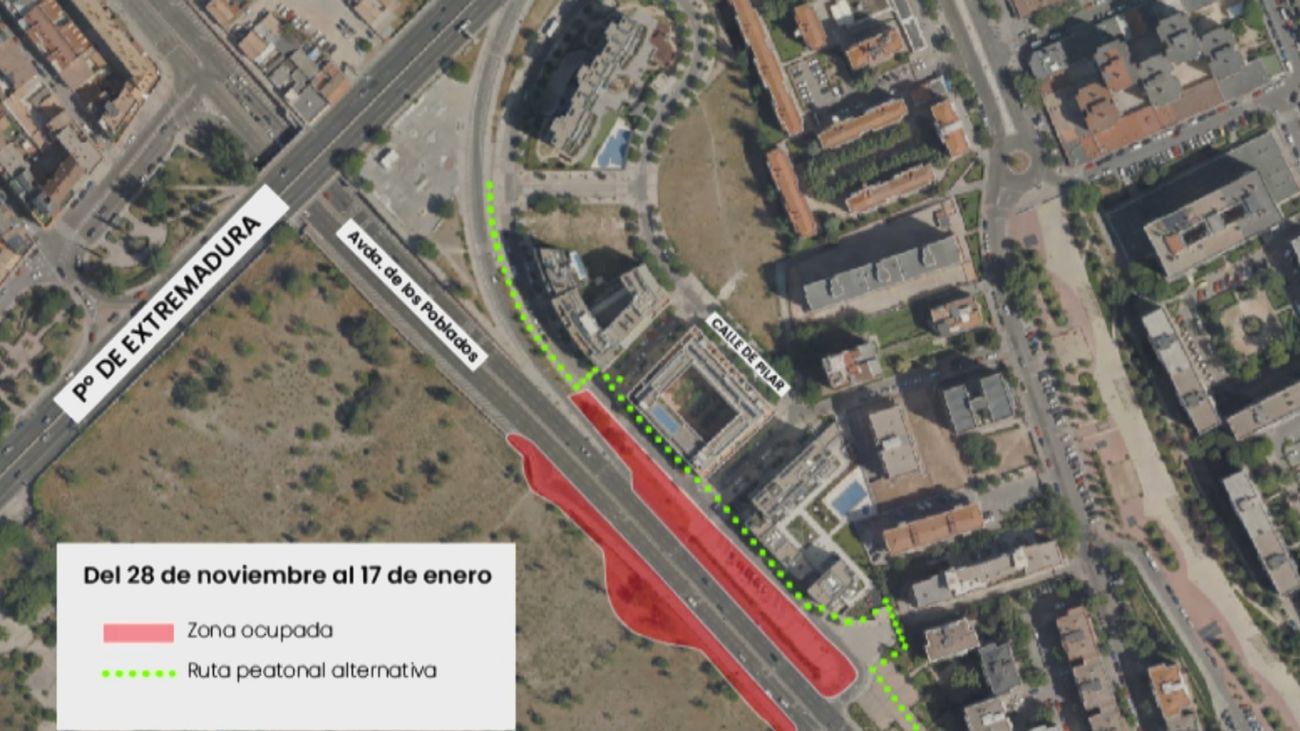 Afecciones de la A-5 en la Avenida de los Poblados