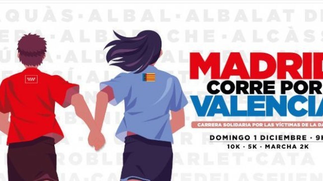 Cartel de la carrera solidaria 'Madrid corre por Valencia'