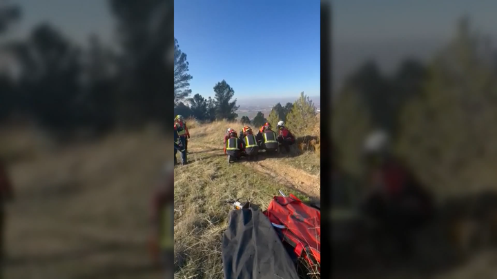 Rescatan a un ciclista herido en una zona escarpada de los Cerros de Alcalá