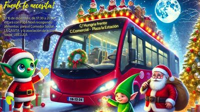 El bus solidario de la EMT de Fuenlabrada recauda alimentos en Navidad