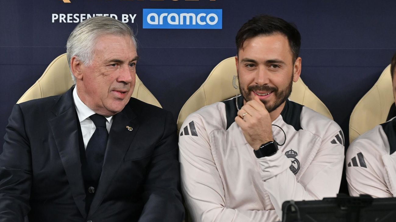 Ancelotti junto a su hijo Davide