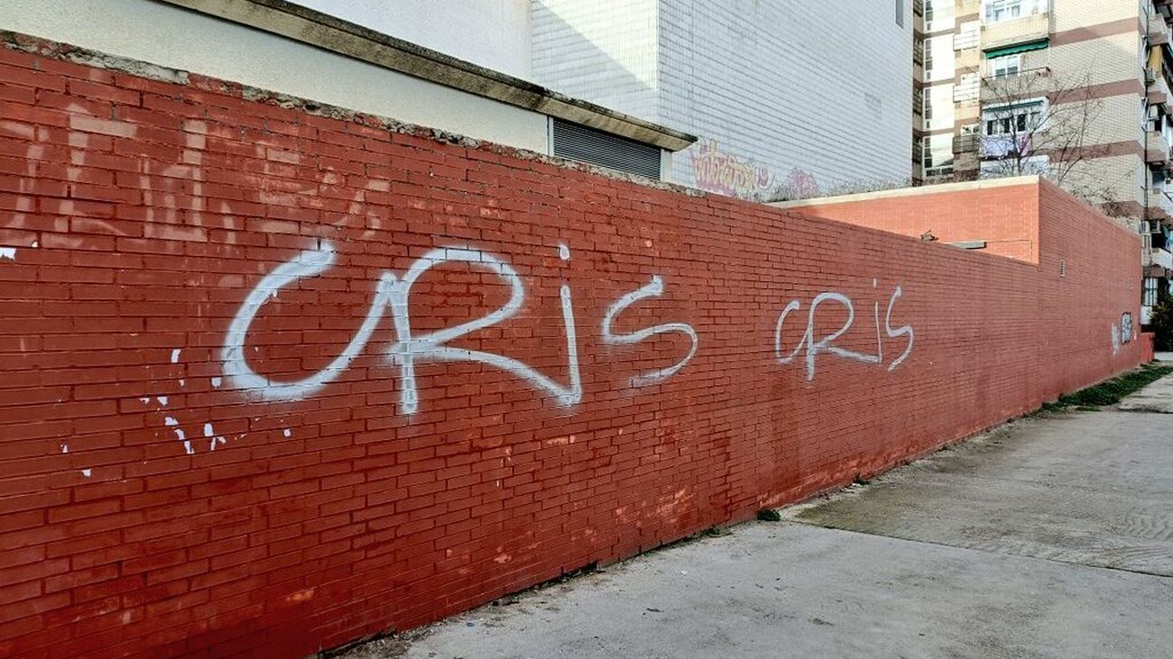 Pintadas en un muro de San Martín de la Vega