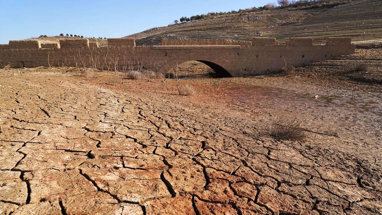 Embalse de Guadalteba, en Málaga,  a 3 de febrero de 2024