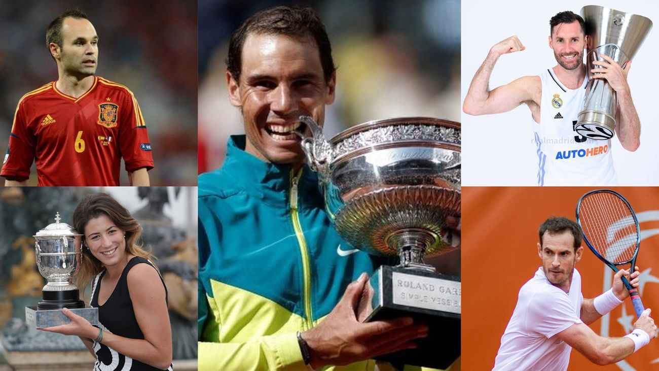 Nadal, Iniesta, Rudy, Murray y Muguruza