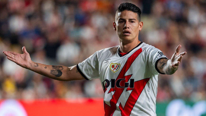 James Rodríguez, en la rampa de salida en el Rayo