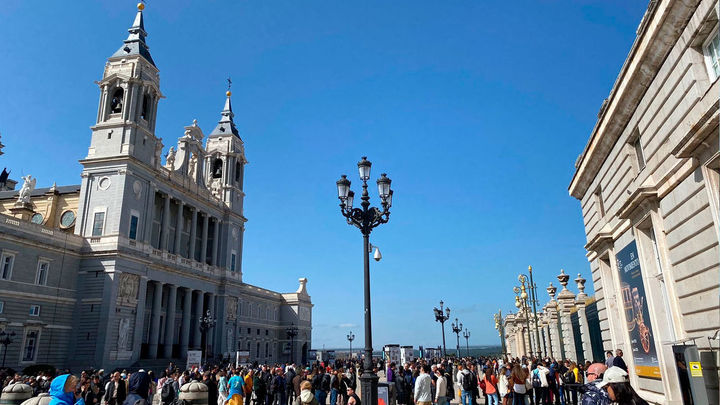 Turistas en la ciudad de Madrid