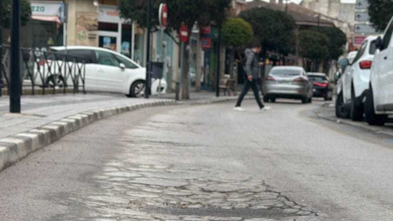 Tramo hundido de la Avenida del Ejército, en Arganda