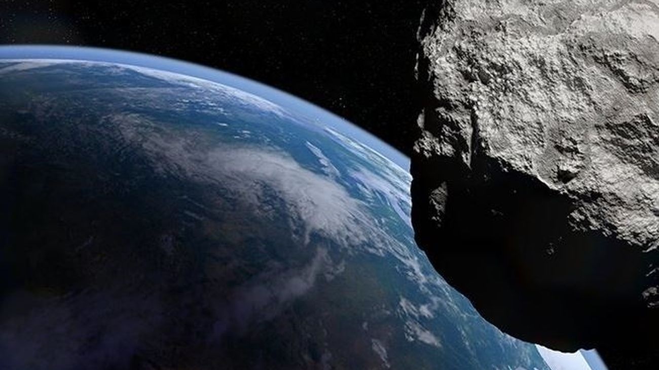 Recreación  de un asteroide cercano a la Tierra