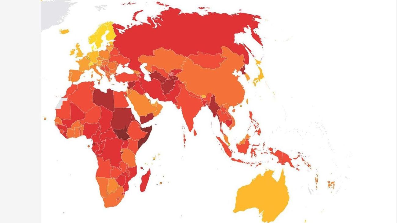 Mapa de  percepción de la corrupción