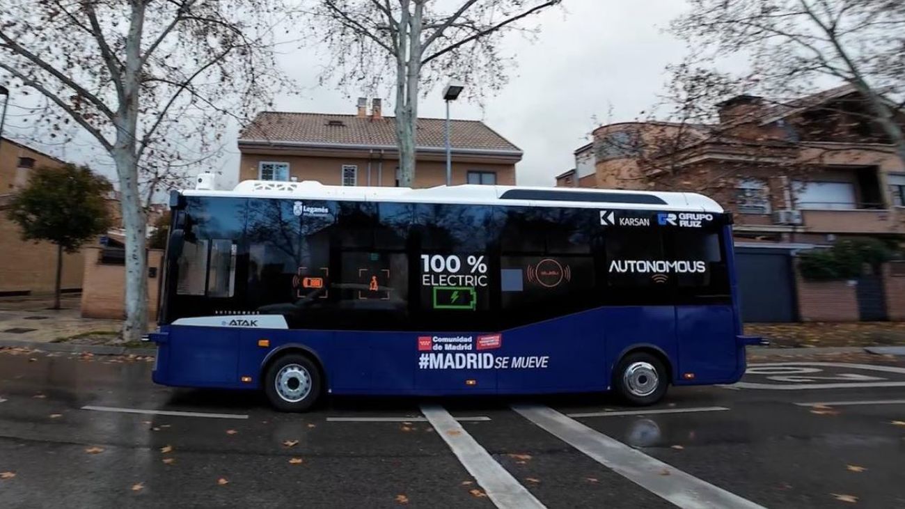 El autobús sin conductor transporta a 1.200 personas en su prueba piloto en Leganés