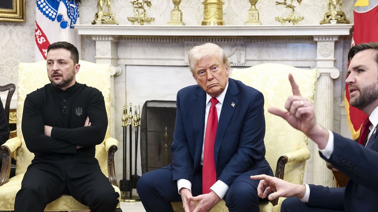 Zelenski, Trump y el vice presidente Vance, durante la tensa comparecencia en la Casa Blanca